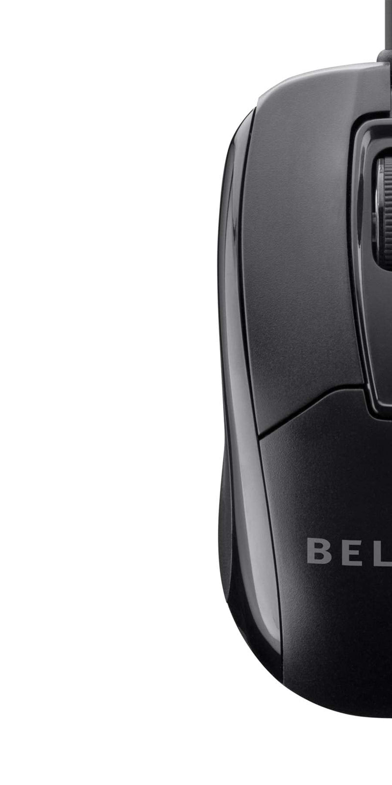[Australia - AusPower] - Belkin 3-Button Wired USB Optical Mouse with 5-Foot Cord, Compatible with PCs, Macs, Desktops and Laptops, Black - F5M010qBLK 