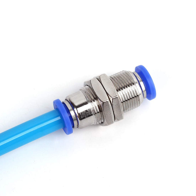 [Australia - AusPower] - SNS SPM-1/4 Tube OD 1/4 NPT Bulkhead Union Nickel Plated Brass Push to Connect Fittings 10 PCS Per Pack 