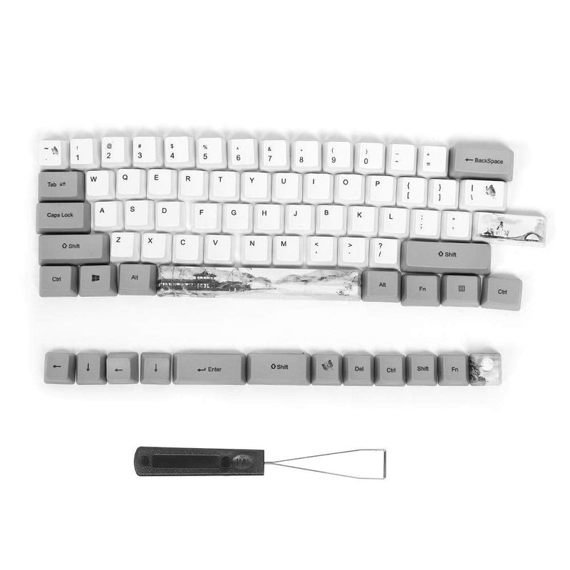 [Australia - AusPower] - 73Pcs with Cute Pattern Keycap, PBT Wear Resistance Keyboard Keycap, Sublimation Keycap, for Mechanical Keyboard(6064 Ink) 6064 ink 