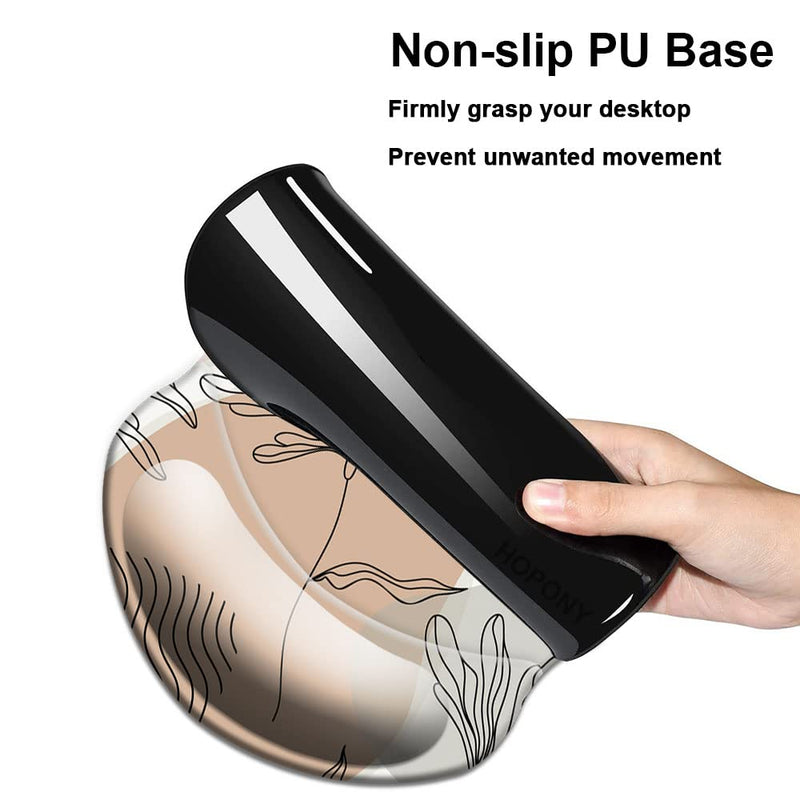 [Australia - AusPower] - Mouse Pad with Wrist Support, Non Slip Mousepad Wrist Rest for Office, Computer, Laptop & Mac- Durable & Comfortable & Lightweight Ergonomic Support Mouse Mat Abstract Art Plants Abstract Art 6 