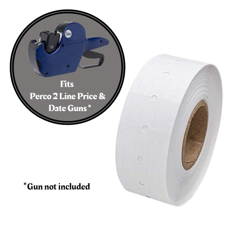 [Australia - AusPower] - White Labels for Perco 2 Line Labeler Gun - 1 Sleeve, 6,000 Labels 2 Line Labels White - 1 Sleeve 