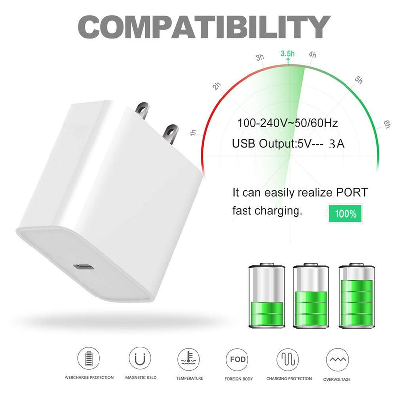 [Australia - AusPower] - USB C Charger,20W 9V/ 2A 5V/3A Type-c Power Adapter,Compact USB C PD 3.0 Wall Charger,Compatible with Smartphones，Tables and More USB C Port 
