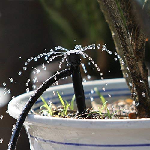 [Australia - AusPower] - MANSHU 50pcs Adjustable Irrigation Drippers, Drip Emitters Perfect for 4/7mm Tube PE Pipe, Adjustable 360 Degree Water Flow Drip Irrigation System for Flower beds, Vegetable Gardens, Herbs Gardens. 