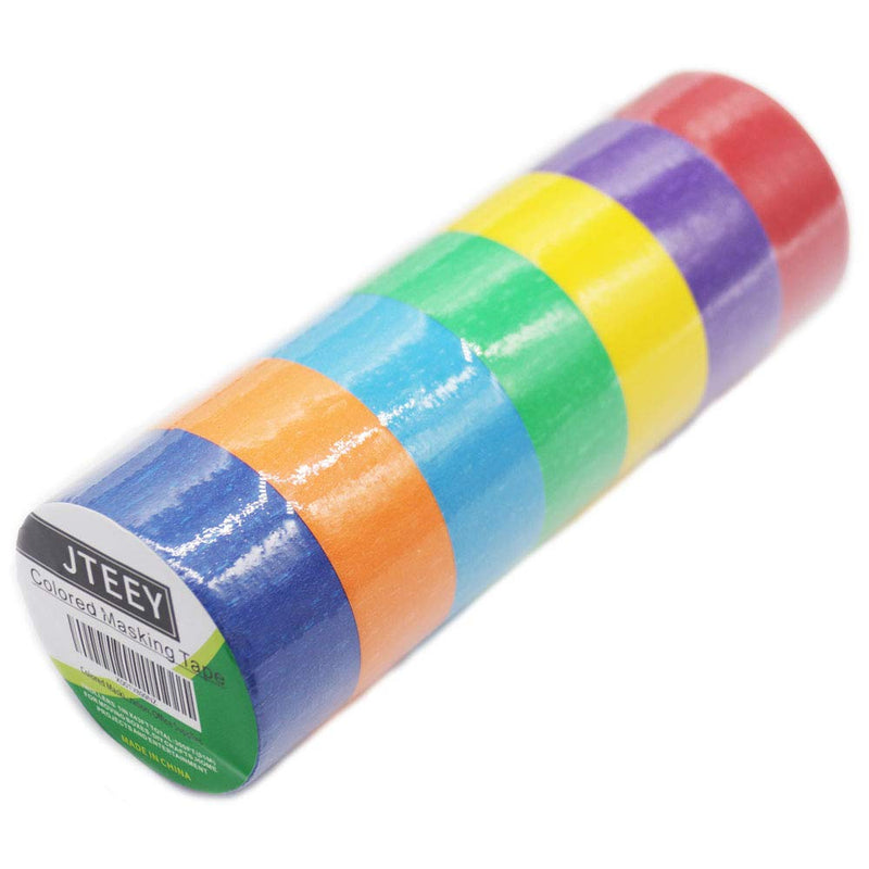 [Australia - AusPower] - Colored Masking Tape, Rainbow Color Painters Tape Labelling Tape for Kids Fun Arts DIY, Identification,Cording,Moving Boxes,Home Decoration, Office Supplies（7pack)） 7 