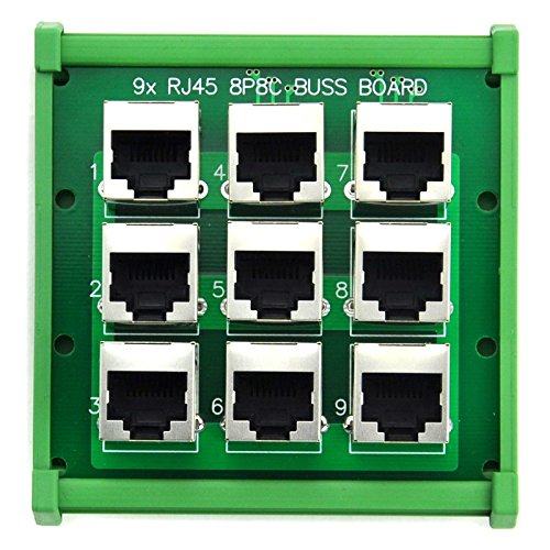 [Australia - AusPower] - Electronics-Salon RJ45 8P8C 9-Way Buss Board DIN Rail Mount Interface Module. 