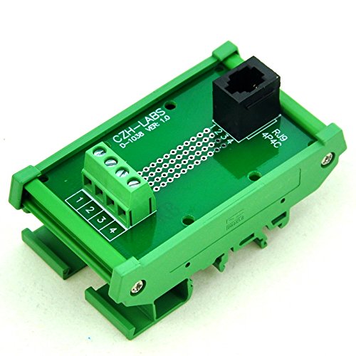 [Australia - AusPower] - Electronics-Salon RJ9 4P4C DIN Rail Mount Interface Module, Vertical Jack. 