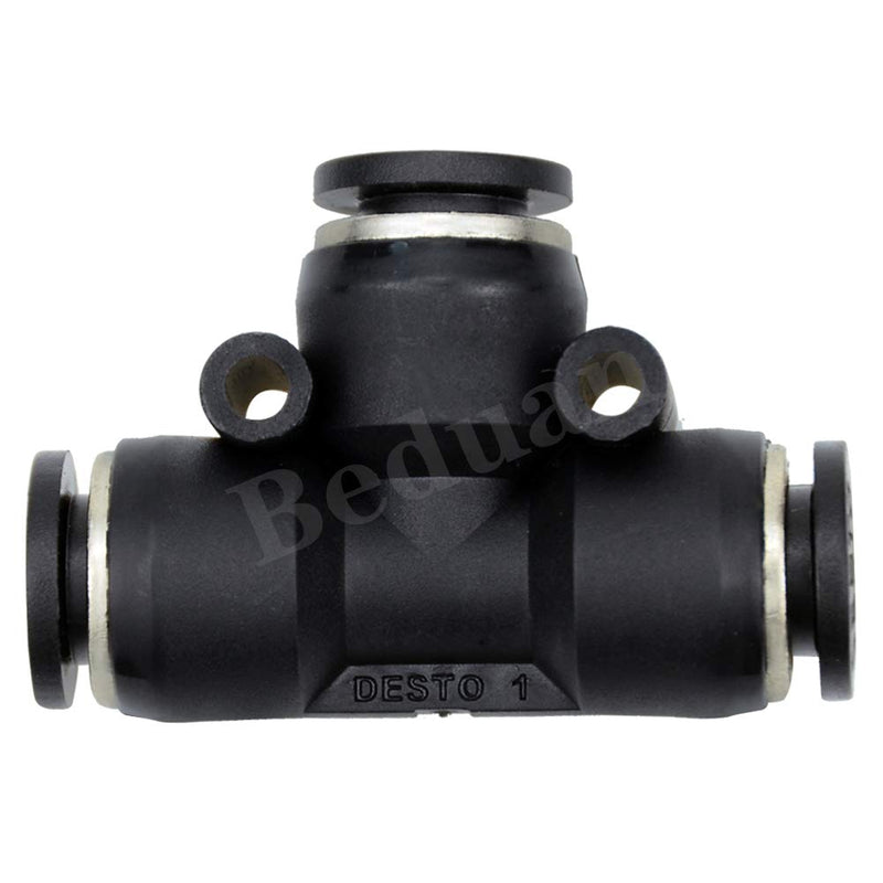 [Australia - AusPower] - Beduan Pneumatic PUT1/4 Fitting Union Tee 1/4 Inch Tube OD Air Push to Connect Fittings 5 Pcs 1/4 " 