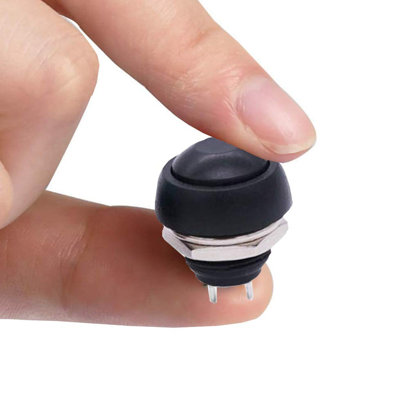 [Australia - AusPower] - dstfuy Momentary Push Button Switch,SPST 2Pin ON/Off Waterproof Push Button Horn Switch with Pre-soldered 20AWG Wires for Car, PC, Table Lamp (10Pack Black) 