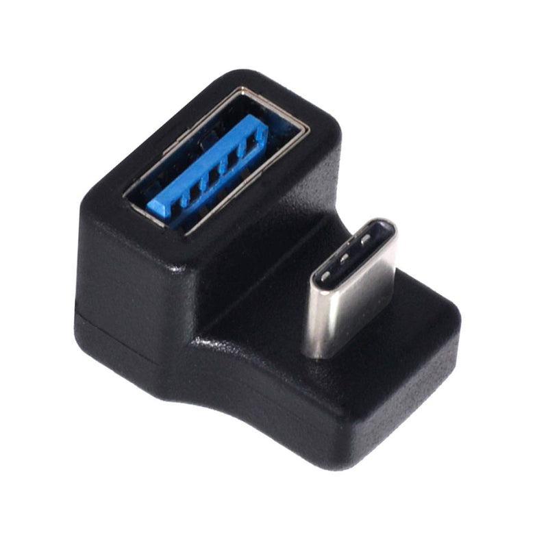 [Australia - AusPower] - Cablecc 180 Degree Up & Down Angled Type-C USB-C OTG to USB 3.0 Female Extension Adapter for Cell Phone & Tablet 