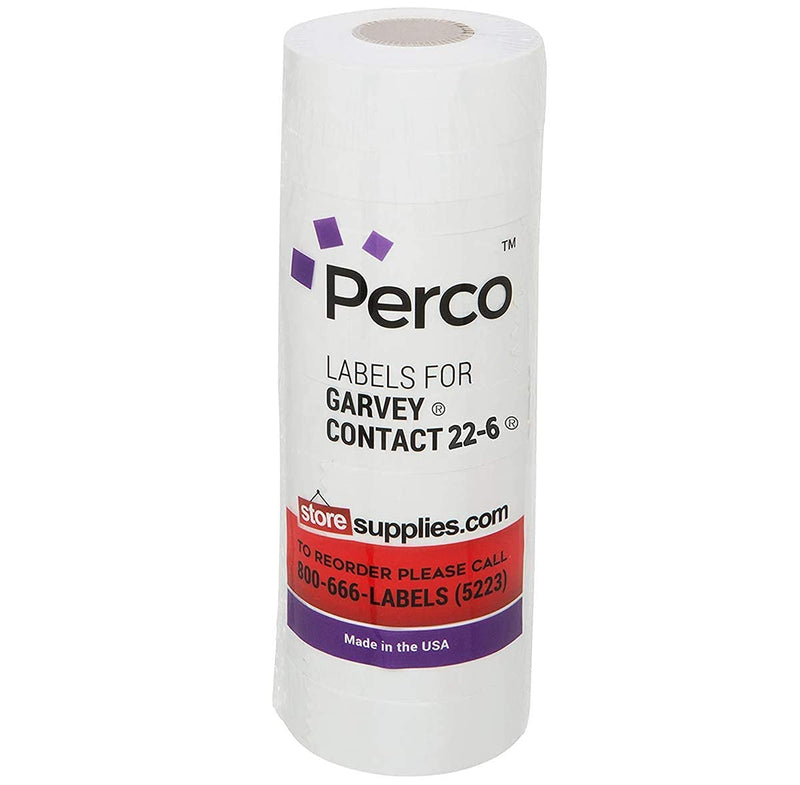 [Australia - AusPower] - 2212 White Pricing Labels for Garvey Contact 22-6/22-7/22-8 Price Gun – 9 Rolls, 11,000 Pricemarking Labels 1 Sleeve - 9 Rolls -White 