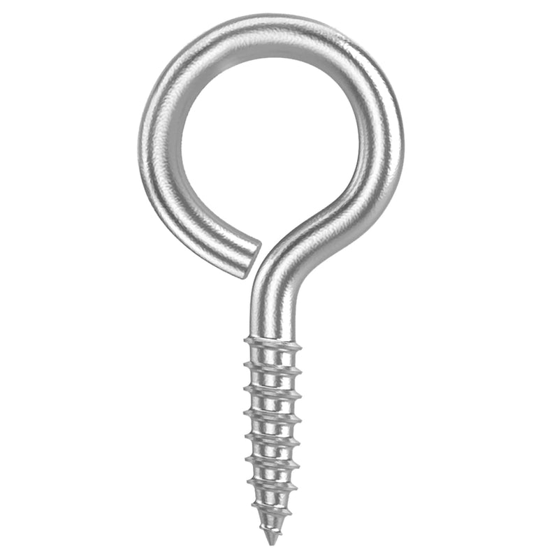 [Australia - AusPower] - 120 Pcs 1 Inch Metal Screw Eyes Hook Self Tapping Screw in Eye Hooks Ring for Indoor & Outdoor Hanging, Lifting and Securing Cables, Wires Etc Small Items, Silver 