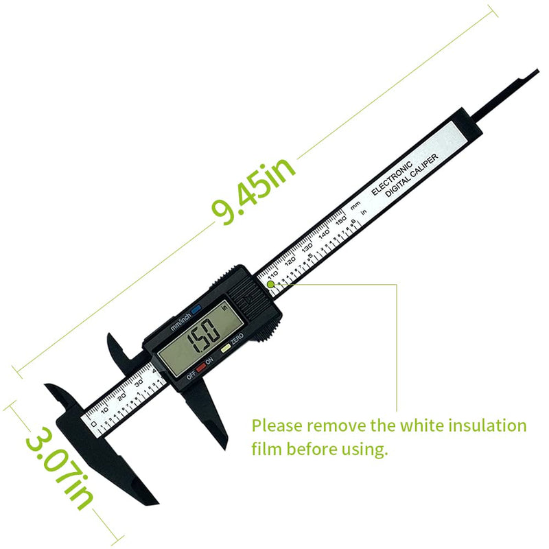 [Australia - AusPower] - VIECAM 0-6 Inches Digital Caliper with Large LCD Screen and Auto-Off Feature | Inch & Metric Conversion Measuring Tool, Perfect for Household/DIY Measurement 