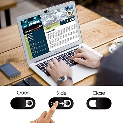 [Australia - AusPower] - Webcam Cover (3 Pack) .03 inches Ultra Thin Design Laptop Camera Cover Slide for Computers MacBook Pro iMax iPhone Cell Phone PC Tablet Notebook Surface Pro Echo Show Camera Blocker Slider (Black) Black 