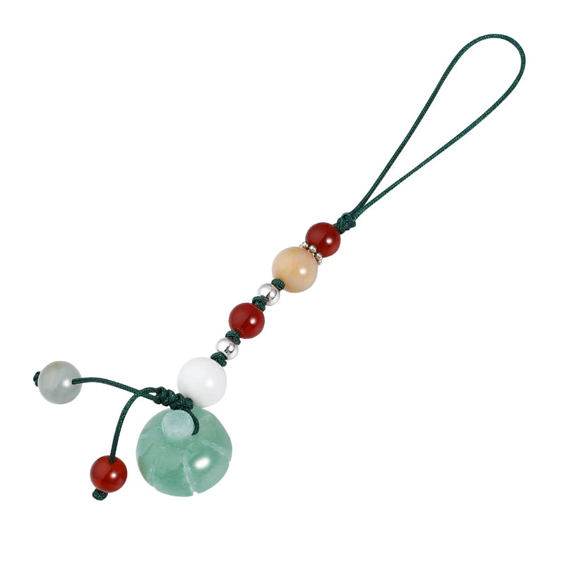 [Australia - AusPower] - Hemobllo Cell Phone Strap Jade Phone Charm Key Agate Chain Car Key Hanging Pendants Decor for Car Phone Fan Clothing Decor Green 