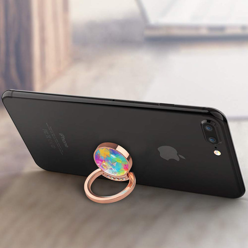 [Australia - AusPower] - Diamond Phone Ring, Tomorotec Round Cell Phone Ring Stand with Black Car Mount Hook - for iPhone 11 X XR XS 8 7 Plus 6S 6 5s 5 SE, Galaxy S8 S7 S6 Edge (Rose Gold) Rose Gold 