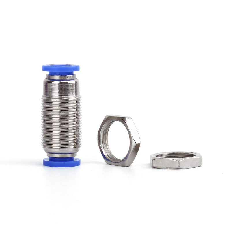 [Australia - AusPower] - SNS SPM-1/4 Tube OD 1/4 NPT Bulkhead Union Nickel Plated Brass Push to Connect Fittings 10 PCS Per Pack 