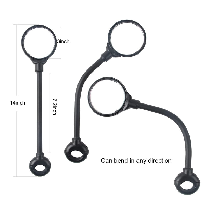 [Australia - AusPower] - Bike Mirror, Bicycle Rear View Handlebar Mirrors Wide Angle Acrylic Convex Safety Adjustable Rotatable Scratch Resistant Shockproof Aluminum Tube Bike Mirrors for Mountain/Kids/Ebike Bikes 