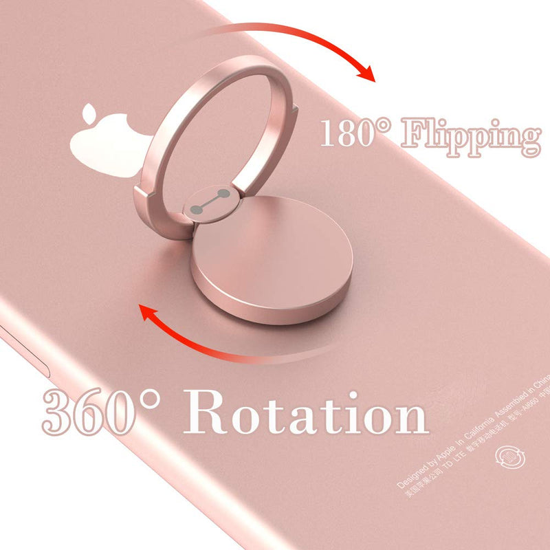 [Australia - AusPower] - Cute Phone Ring Stand Holder, Finger Ring Stand 360 Degree Rotation Thin Metal Phone Grip Kickstand Work on Magnetic Car Mount for iPhone Holder XR XS MAX 6S 7 8 Plus X (Black) 
