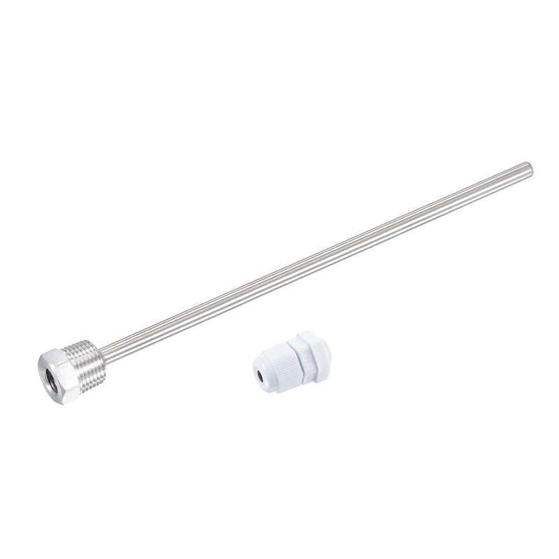 [Australia - AusPower] - uxcell 8mm Dia G1/2 Thermowell Weldless Stainless Steel 304 250mm Length for Beer Fermenter 
