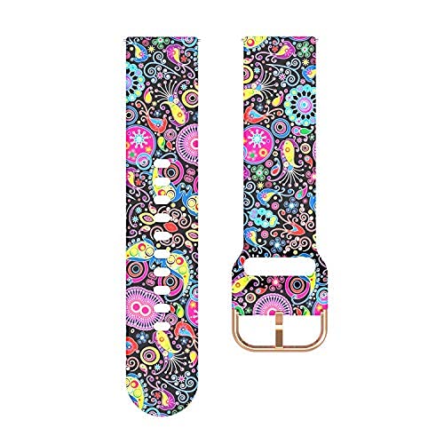 [Australia - AusPower] - 3-Pack Bands Compatible with Letsfit ID205L ID205S Smart Watch Band, Quick Release Soft Silicone Pattern Printed Straps Replacement Band for Woman&Men(3 Colors A) StarrySky&Flower&Peacock 