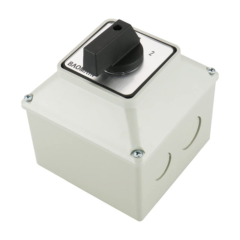 [Australia - AusPower] - Baomain Universal Rotary Changeover Switch SZW26-40/D303.3D with Master Switch Exterior Box 660V 40A 12 Position 3 Phase 