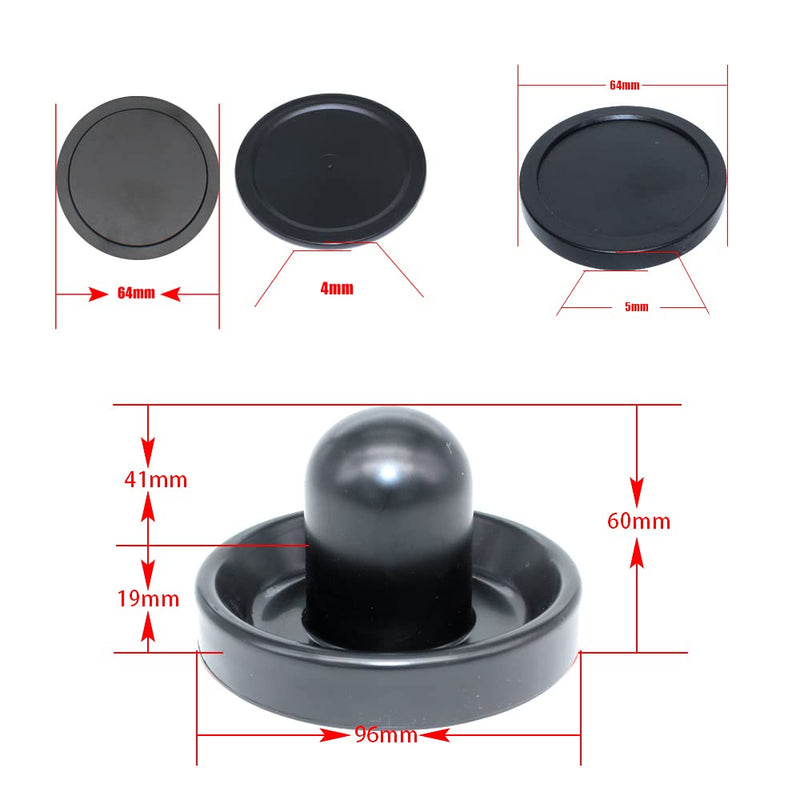 [Australia - AusPower] - BQSPT Air Hockey Pucks and Paddles,Air Hockey Pushers and Pucks,Goal Handles Paddles Replacement Accessories for Game Tables (4 Striker 96mm with Pads, 8 Pucks 64mm Thick and Thin) 