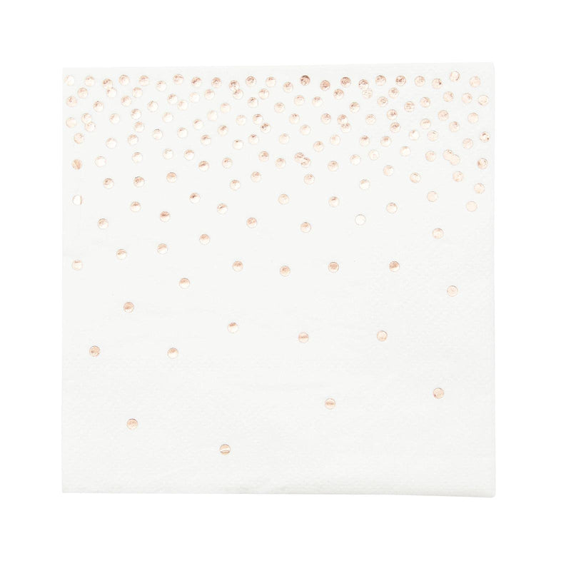 [Australia - AusPower] - Rose Gold Foil Paper Cocktail Napkins for Party, Polka Dot Confetti (5x5 In,100 Pack) 