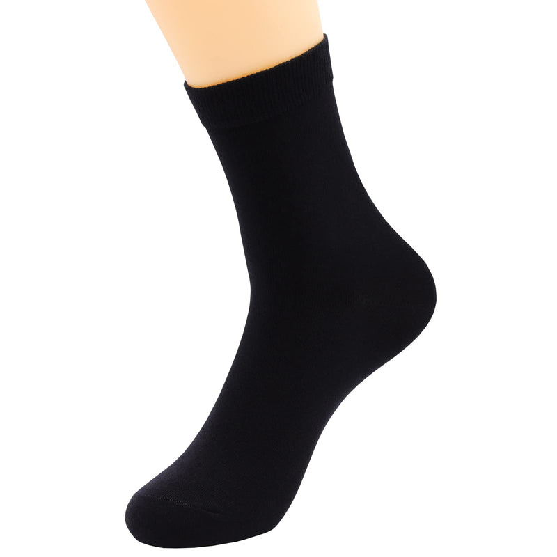 [Australia - AusPower] - YOSENDE Mens Socks 5 Pairs Cotton Classic Business Soft Comfortable Black 5 Pairs 6.5-11 