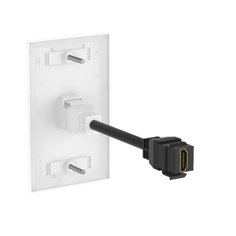 [Australia - AusPower] - VCE HDMI Pigtail Cable 10-Pack, HDMI Keystone Jack Female to Female HDMI Keystone Coupler for Keystone Wall Plate - 6 Inch 