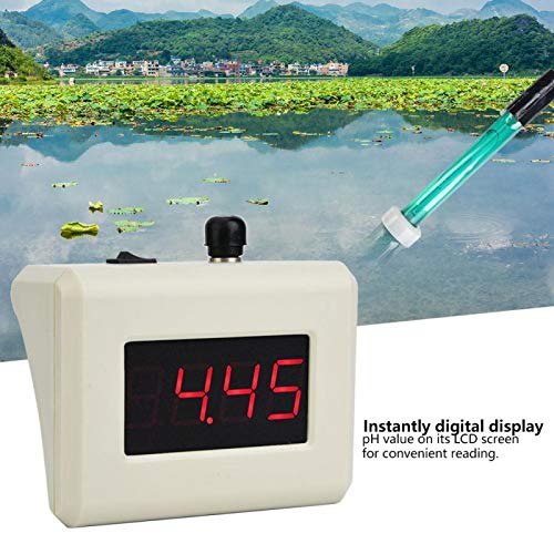 [Australia - AusPower] - Digital PH Meter 0.00-14.00PH PH-025M Online PH Meter Water Quality Monitor 24 Hours Continuously Work Resolution 0.01PH with Electrode Probe BNC US 110V 