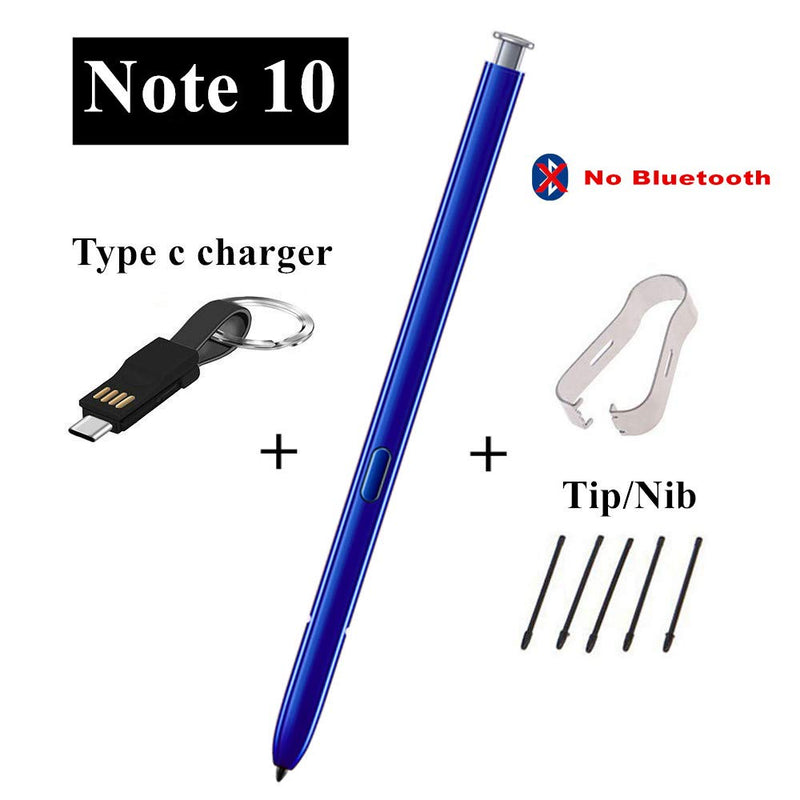 [Australia - AusPower] - Galaxy Note 10 Stylus. Galaxy Note 10 Replacement Pen. Compatible with Galaxy Note 10 All Versions +Type C Charger Cable and Tip/Nib (Silver) 