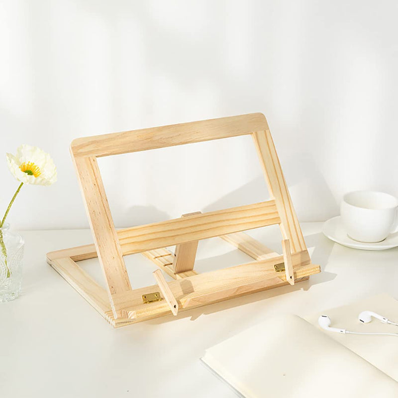 [Australia - AusPower] - Wooden Adjustable Book Stand Desktop Foldable Book Holder for Reading, Writing and Painting 