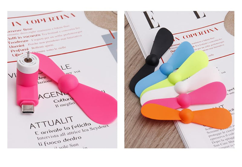 [Australia - AusPower] - Sokelinn-six Type C Phone Fan, Mini USB C Cooling Hand Fans Portable Summer Cooler for ipad Type C Plug Devices-2 Pieces (Pink) Pink 