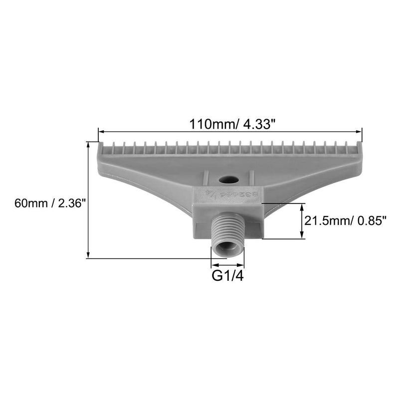 [Australia - AusPower] - uxcell Flat Nozzle G1/4 Male Thread ABS Single Hole Air Blow Off Flat Jet Nozzle Gray 