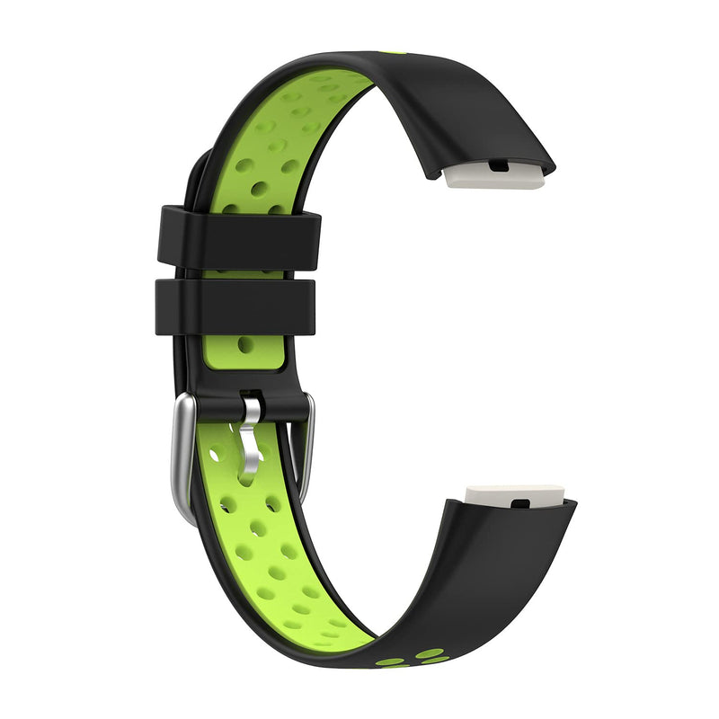 [Australia - AusPower] - eiEuuk Watch Band Compatible with Fitbit Luxe/Luxe SE Smartwatch,Two-Tone Design Thin Soft Silicone Sport Strap Wristband Replacement for Fitbit Luxe/Luxe SE Women Men,Black Green 