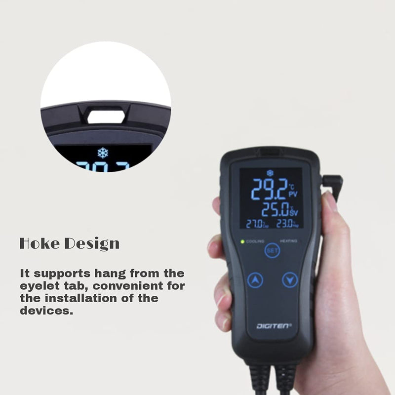 [Australia - AusPower] - DIGITEN DTC102 Temperature Controller Outlet 2-Stage Plug in Thermostat Heating Cooling Programmable Greenhouse Temp Controller Heat Pad Thermostat for Reptiles Fermentation Homebrewing 