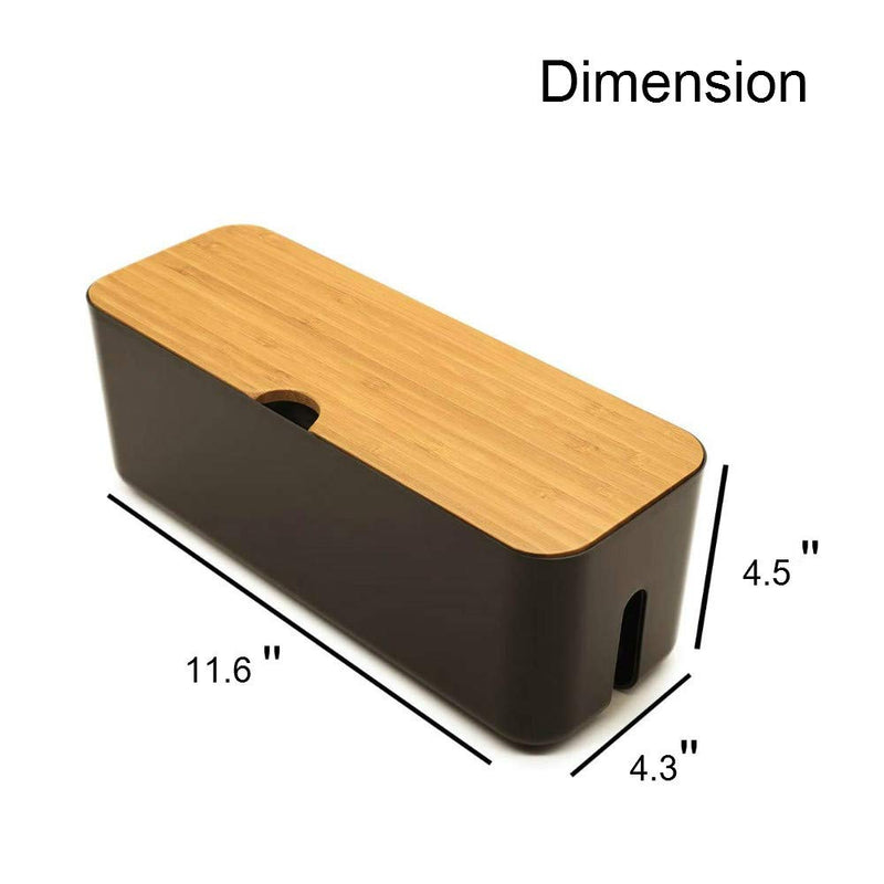 [Australia - AusPower] - Sourcemall Cable Management Box| Power Stripe Organizer|Cord Organizer Box| Hide and Conceal Power Strips and Electrical Cords from TVs, Computers, and Desks| Keep Pets Safe Black 