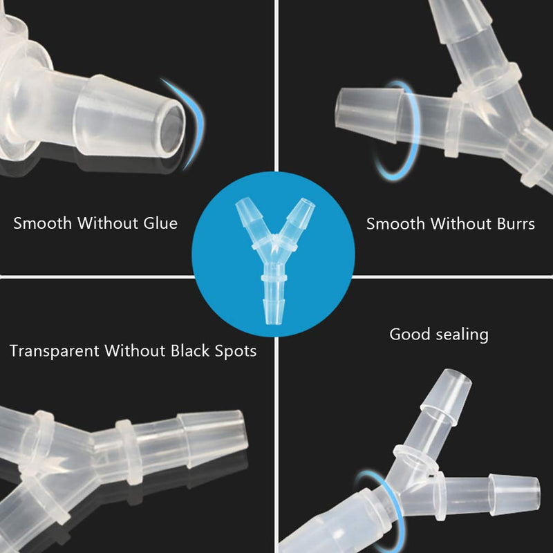 [Australia - AusPower] - ANPTGHT 5/16" Hose Barb Fitting Equal Barbed Y Shaped 3 Way plastic Tubing Joint Splicer Mender Adapter Union for Oxygen Tubing Pipe Household Fuel Gas Liquid Air (Pack of 4) 5/16 Inch 