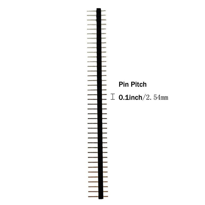 [Australia - AusPower] - 100pcs Male Header Pins, Lystaii Straight Single Row 40 Pin 0.1 Inch (2.54mm) Male Pin Header Connector PCB Board Pin Connector Electronic Component Raw Materials 