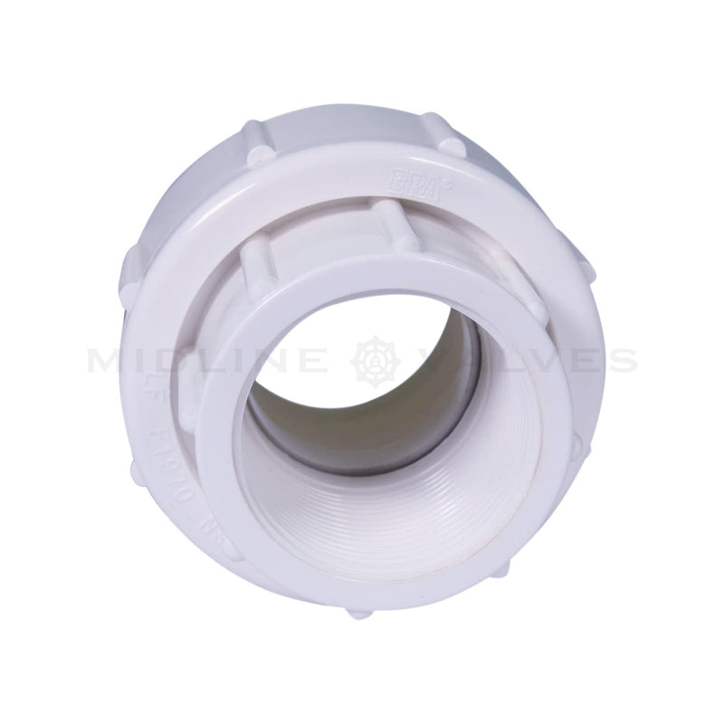 [Australia - AusPower] - Midline Valve PVC Union Coupling Pipe Fitting 1-1/4'' FIP White Plastic (592DV114) 1-1/4 in. 