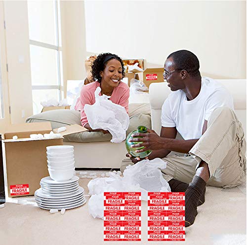 [Australia - AusPower] - 100 PCS 7.8”x 12.2" Foam Wrap Cushion Pouches (0.75mmThickness) with 10 Pack Fragile Stickers Labels(60 pcs) Protect Dishes Glasses Porcelain and Fragile Items for Moving 