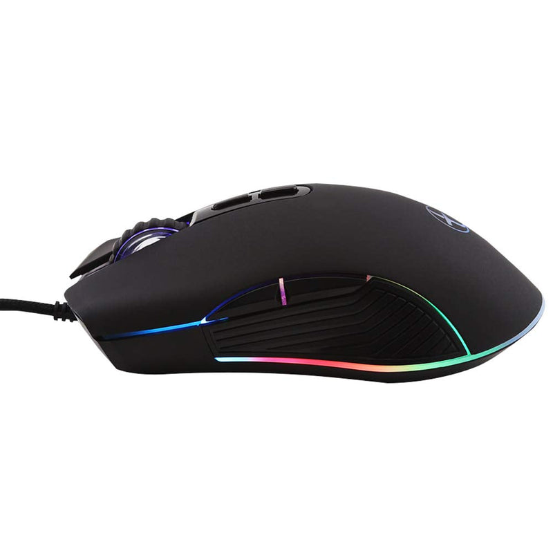 [Australia - AusPower] - FIRSTMEMORY USB C Mouse Type C Ergonomic Wired Mouse RGB Gaming Mouse Optical Mice with Adjustable DPI 800/1600/2400/3200 Compatible with Notebook, PC, Laptop, MacBook and All Type-C Device (Black) 