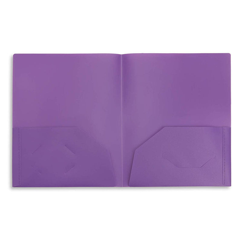 [Australia - AusPower] - 6 Pack Multicolor Plastic Two Pocket Folders, Plastic Folders with 2 Pockets and Business Card Slot, 2 Pocket Plastic Folders for School, Home, and Work, 6 Pack Plastic Folders 