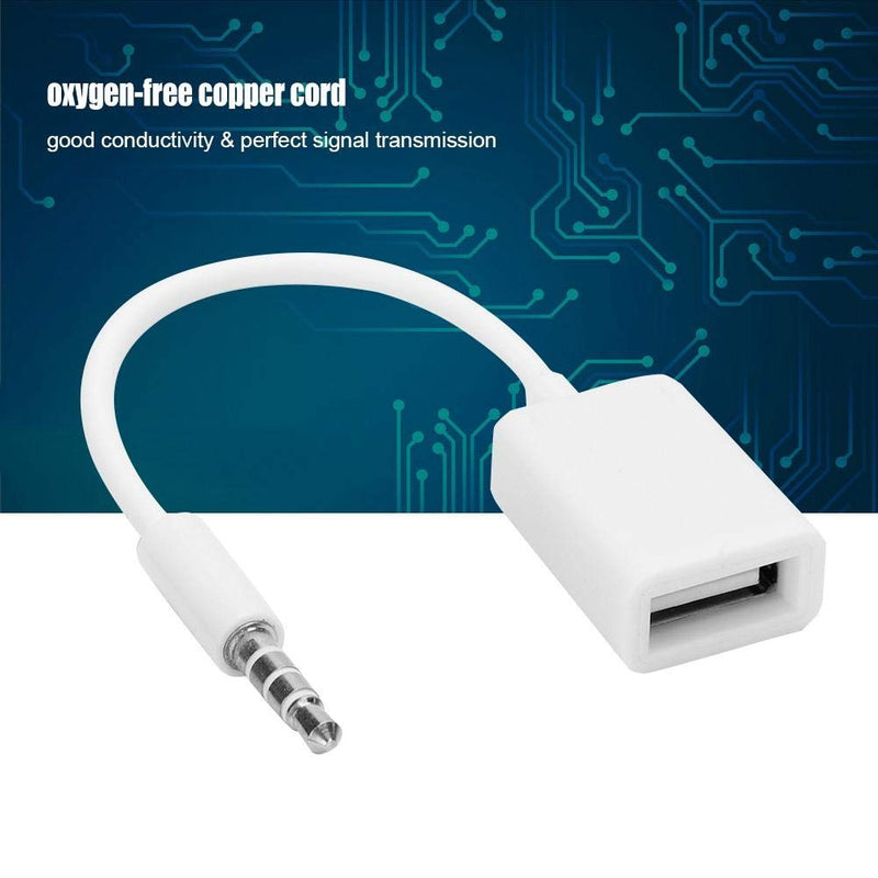 [Australia - AusPower] - USB to AUX Adapter, 3.5mm Stereo Male Aux Audio Plug Jack to USB Female Adapter Cord,Oxygen-Free Copper Converter Cable,for Mobile Phone/CD Player/MP3/Computer/TV 
