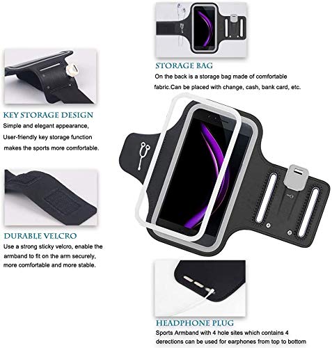 [Australia - AusPower] - ZLFTYCL New Sports Armband for Google Pixel 3a, Lightweight Skin-Friendly Sweatproof Adjustable Running Armband with Key Holder and Earphone Slot, Perfect for Jogging, Gym, Hiking (Black) 