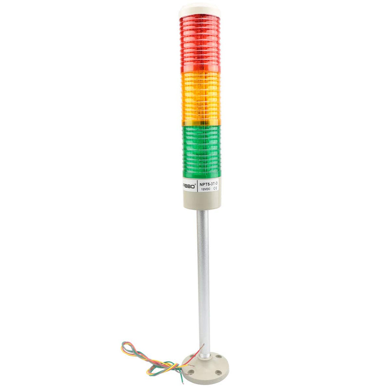 [Australia - AusPower] - Nxtop Industrial Signal Light Column LED Alarm Round Tower Light Indicator Warning Light r Red Green Yellow DC 12V Steady On 