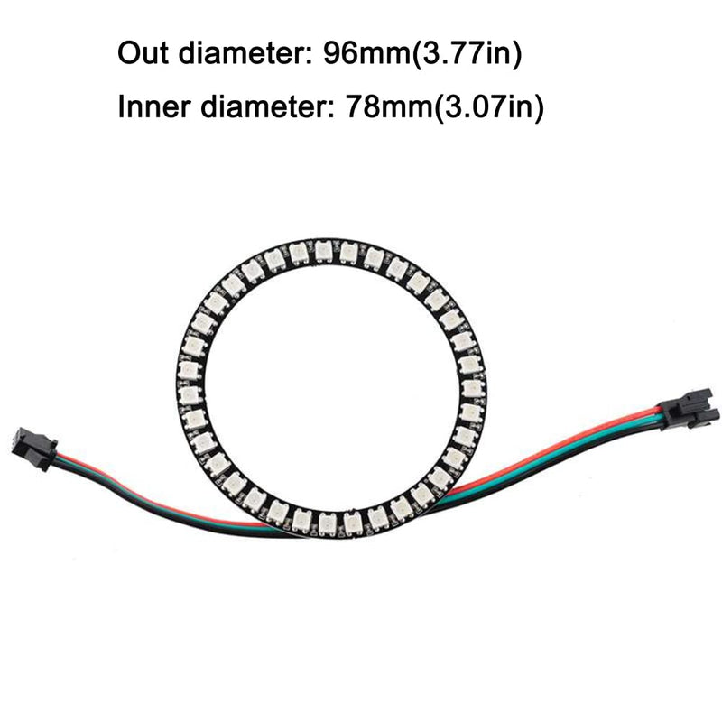 [Australia - AusPower] - Sparkleiot 35 Bits RGB LED Ring, SM2.54-3P Connector Wire, DC5V WS2812B 5050 Full Color LED Built-in Drivers Individual AddressabIe for Arduino Raspberry Pi ESP8266 Nodemcu Pack of 2 