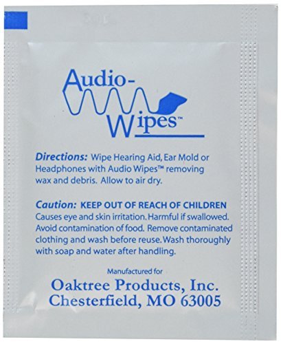 [Australia - AusPower] - Audio-Wipes Cleaning Towelettes, Individually Wrapped, Package of 100 and Liberty Hearing Aid Battery Keychain 