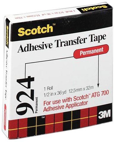 [Australia - AusPower] - Scotch ATG Adhesive Transfer Tape 924, Clear, 1/4" x 36 yards, 2 mil 0.25 in x 36 yd 2.0 mil 1.0 