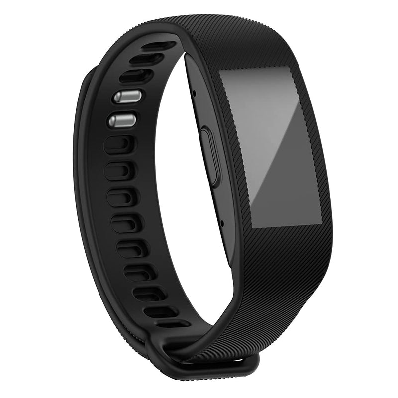 [Australia - AusPower] - Threeeggs Replacement Bands Compatible with Amazon Halo Smartwatch, Soft TPU Sport Strap Buckle + Notch Design Replacement Wristband Accessories ( Black, NOT for Halo View ) 